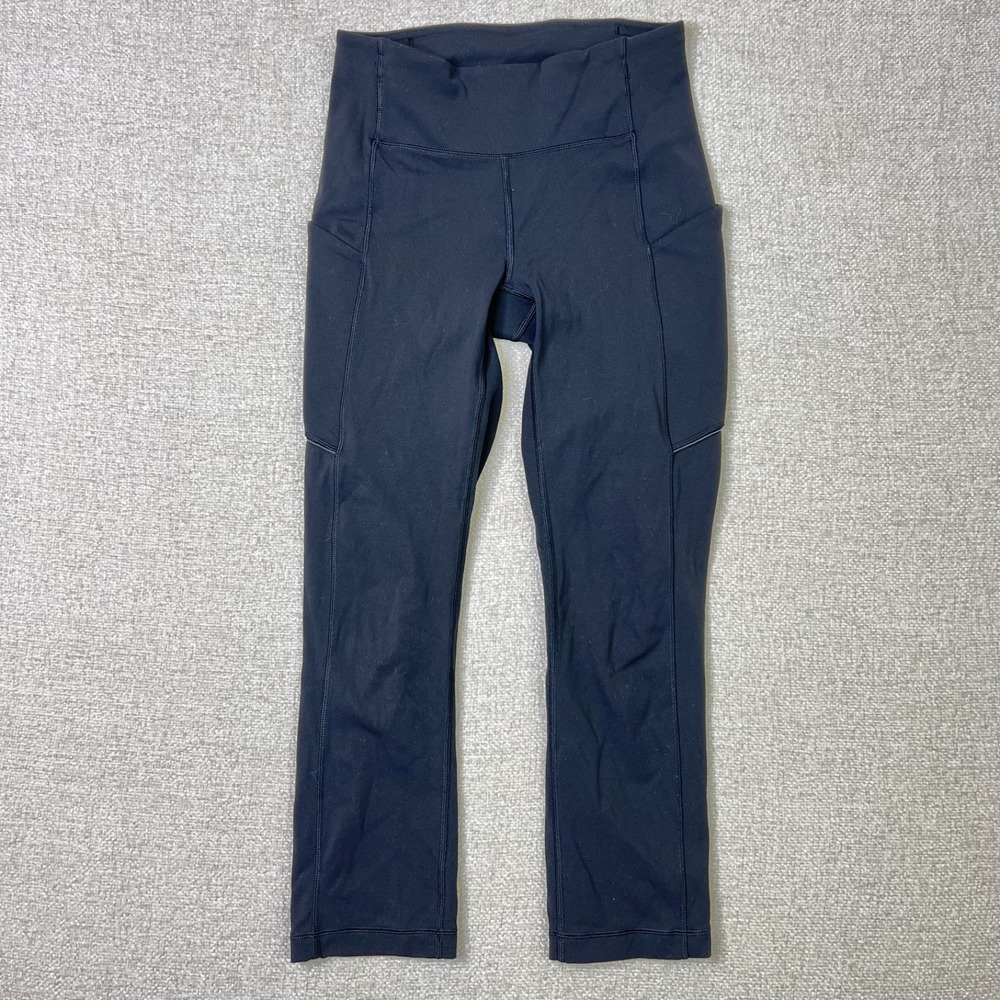 Lululemon Speed Up Crop Leggings 21" Black Athletic Running Yoga Women's Size 2